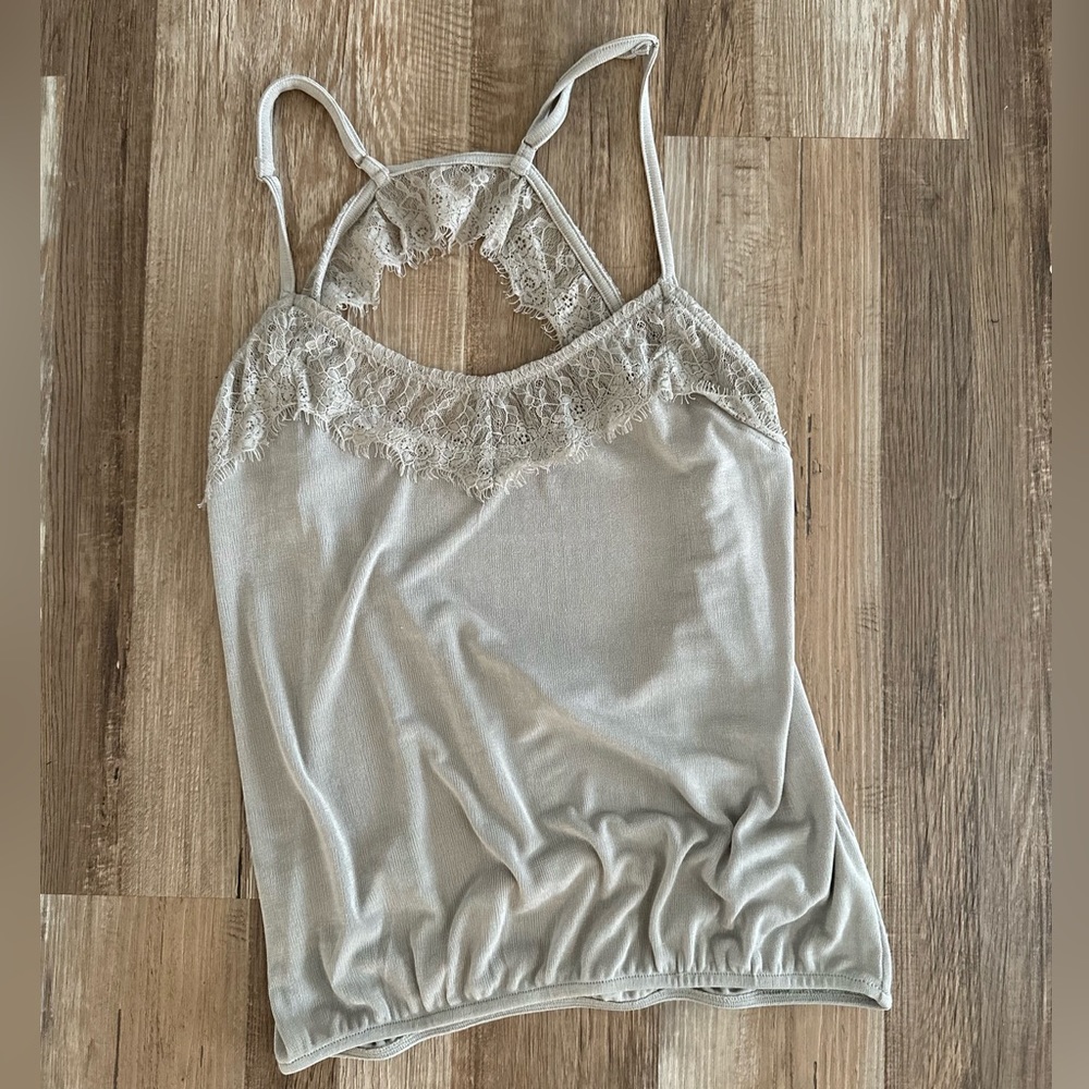 Lacy grey tank top